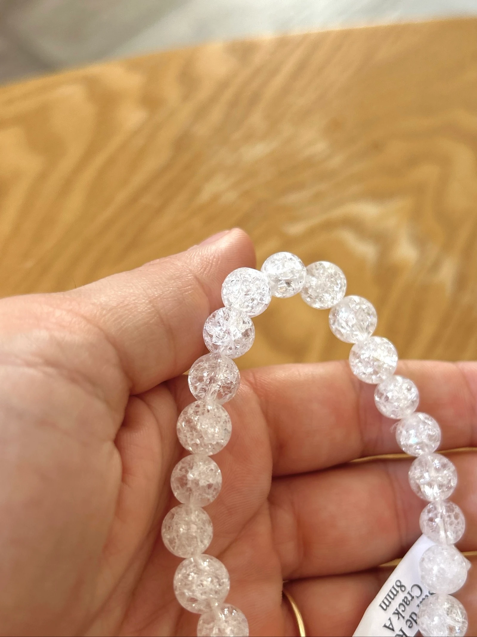 Armband van natuurlijke kralen in witte kristallen rotskleur 8mm – photo 3